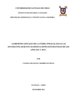 Agresiones sexuales de la fuerza policial hacia las estudiantes, durante manifestaciones estudiantiles de los años 2011 y 2012