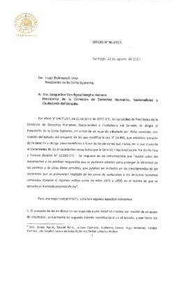 Informe de la Corte Suprema respecto a las reservas y resguardos de los antecedentes recopilados por la Comisión Nacional sobre Prisión Política y Tortura