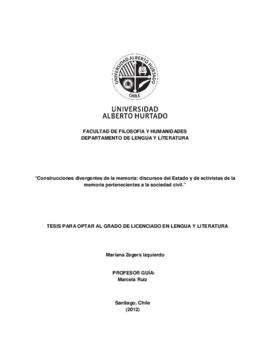 Construcciones divergentes de la memoria: discursos del Estado y de activistas de la memoria pertenecientes a la sociedad civil