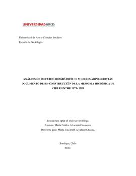 Análisis de discurso biográfico de mujeres arpilleristas documento de re-construcción de la memoria histórica de Chile entre 1973- 1989