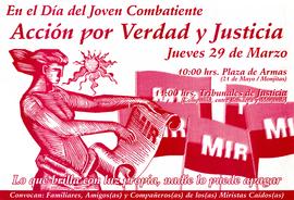 Afiche Acción por verdad y justicia. Día del Joven Combatiente