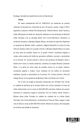 Sentencia de la Corte Suprema por el secuestro de Edwin Van Yurick Altamirano