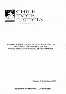 Informe y resoluciones de la segunda jornada de evaluación y proyección del Comité Pro Anulación de la Ley de Amnistía