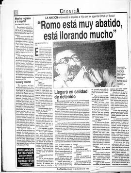 "Romo está muy abatido, está llorando mucho"