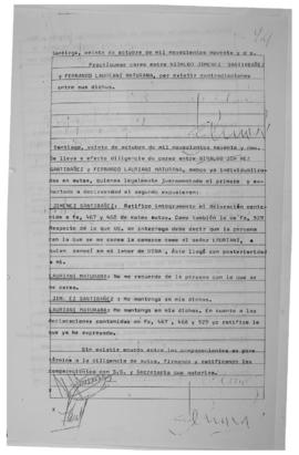 Diligencia de careo entre Nibaldo Jiménez Santibáñez y Fernando Lauriani Maturana