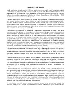 Primera carta pública a la Mesa Social COVID-19