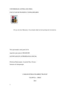 El caso de José Huenante. Una mirada desde la Antropología de la memoria.