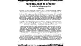 Comunicado Coordinadora 18 de octubre