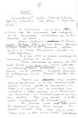 Relato: Vinculación entre María Alicia Uribe Gómez, "Carola" y Sergio Reyes