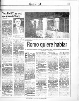 Romo quiere hablar