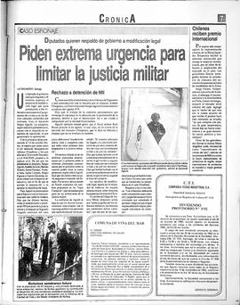 Piden extrema urgencia para limitar la justicia militar