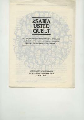Sabía usted que...? La Operación Colombo consistía en hacer aparecer muertos a detenidos políticos chilenos en territorio Argenitno...