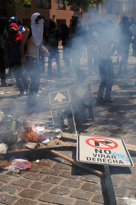 Barricada en manifestación social