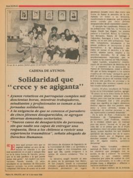 Cadena de ayunos: Solidaridad que "crece y se agiganta"