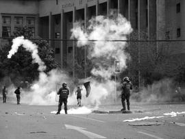Piquete de Carabineros de Chile en manifestación social