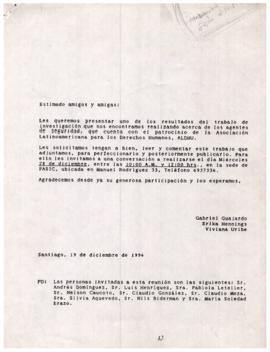Borrador del proyecto "La entrevista estructurada documental y la información forense en casos de detenidos desaparecidos en Chile. La versión de los responsables"