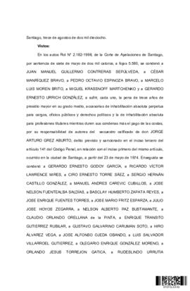 Sentencia de la Corte Suprema por el secuestro de Jorge Grez