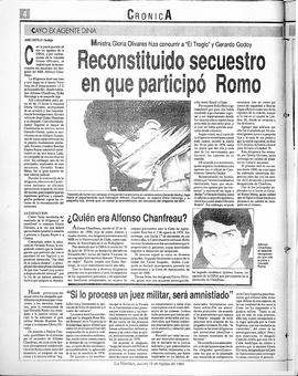 Reconstituido secuestro en que participó Romo
