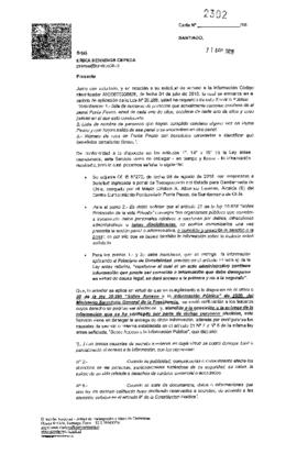 Respuesta parcial de Gendarmería a solicitud de datos de reos y ex-reos del Centro de Detención Preventiva y Cumplimiento Penitenciario Especial Punta Peuco - C. C. P. Punta Peuco (Carta N° 2302)