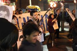Personas en manifestación por el caso de Manuel Gutiérrez