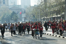 Brigada de propaganda "40 años de luchas y resistencia"  marchando por la Alameda