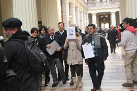 Representantes de Sitios de memoria en presentación de querella por desaparición forzada de Álvaro Vallejos