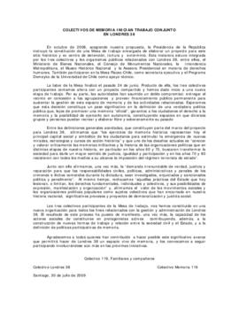 Colectivos de memoria inician trabajo conjunto en Londres 38