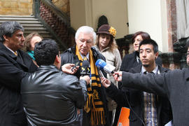 Luis Peebles Skarnic en presentación de querella por la desaparición de Álvaro Vallejos Villagrán