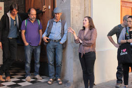 Horst Hoheisel y Andreas Knitz junto a miembros de la mesa de trabajo de Londres 38