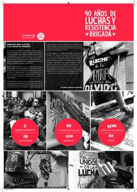 Folleto desplegable de apoyo a la exposición itinerante "Brigada 40 años de luchas y resistencia"