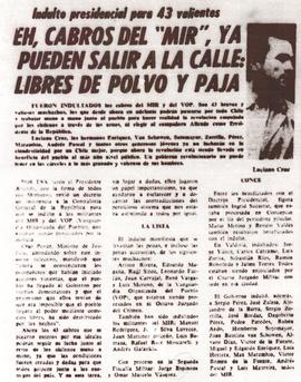 Eh, cabros del "MIR", ya pueden salir a la calle: libres de polvo y paja