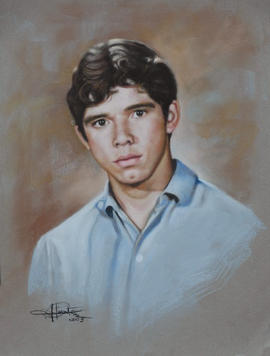 Pintura del rostro de Carlos Cuevas Moya